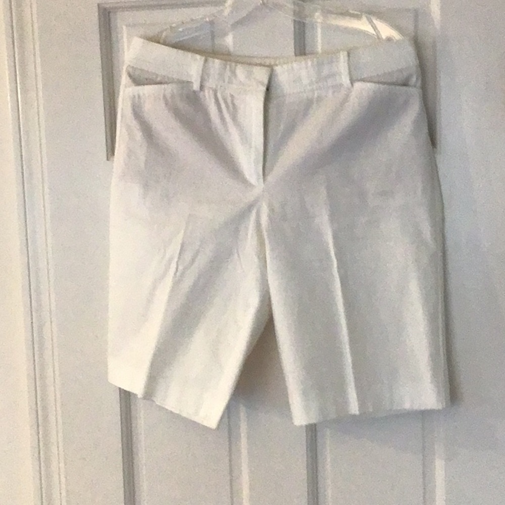 Womens White Tailored Bermuda Shorts - Classic Summer Staple